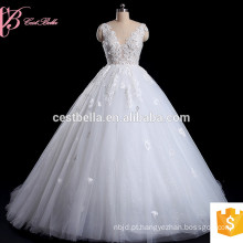 Vestido de noiva Alibaba 2017 Enfeitado com capela Trem Vestido de noiva Bridal